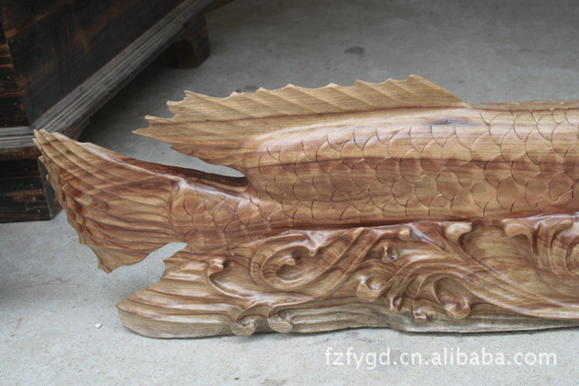 【【佛緣木雕】木制工藝品 木雕根雕刻香樟木金龍魚 風(fēng)水裝飾擺件】價格,廠家,圖片,其他民俗工藝品,吳耀 -